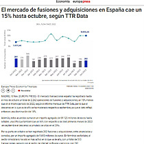 El mercado de fusiones y adquisiciones en Espaa cae un 15% hasta octubre, segn TTR Data